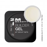 Gel UV 2M Beauty Fiber Clear, gel cu fibra de sticla 3 in 1 transparent 15 ml
